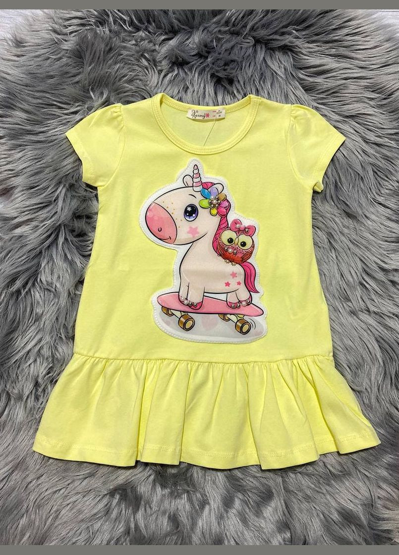 Жёлтое трикотажное платье для девочки Breeze (331254592)