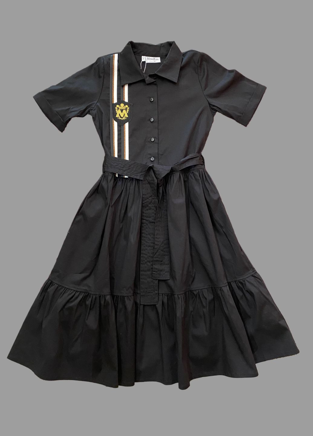 Чёрное платье хлопковое черное для девочки Mone (339619971)