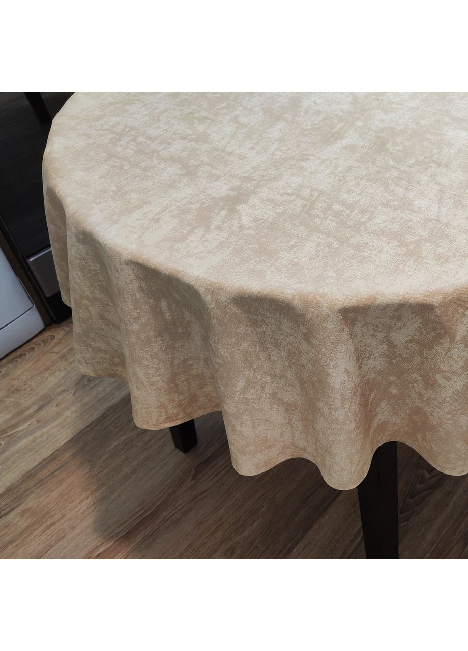 Скатерть тефлоновая на круглый стол с водоотталкивающей пропиткой Бежевая Maystat (369505094)