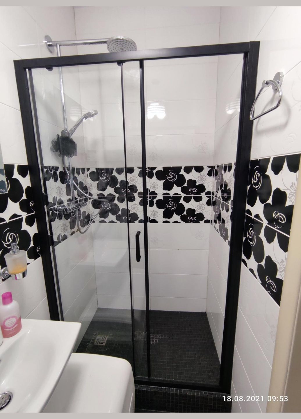 Душевые двери EF185B Black Matt 110х190 Dusel (317287063)