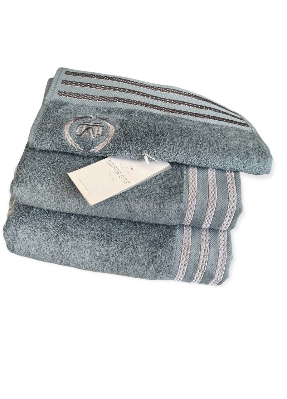 Набор полотенец Delon Delon Blue-Grey махровые 30-50 см,50-100 см,70-140 см серо голубой Maison D'or комбинированный