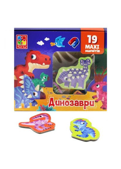 Магниты "Мой мир: Динозаврики", укр Vladi toys (361424858)