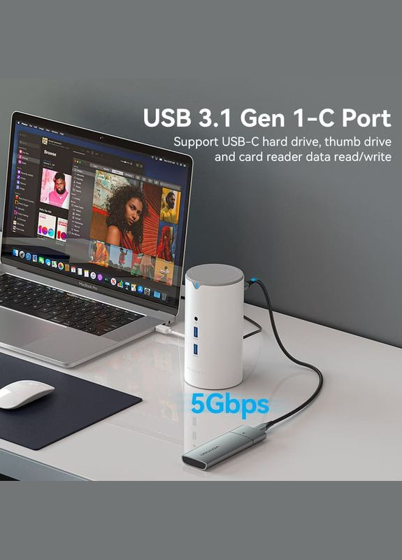 Док-станція USB3.1 Type-C --> HDMI/VGA/USB3.0x3/RJ45/SD/TF/TRRS 3.5mm/PD/DC100W12-in-1Ventio Vention (372625352)