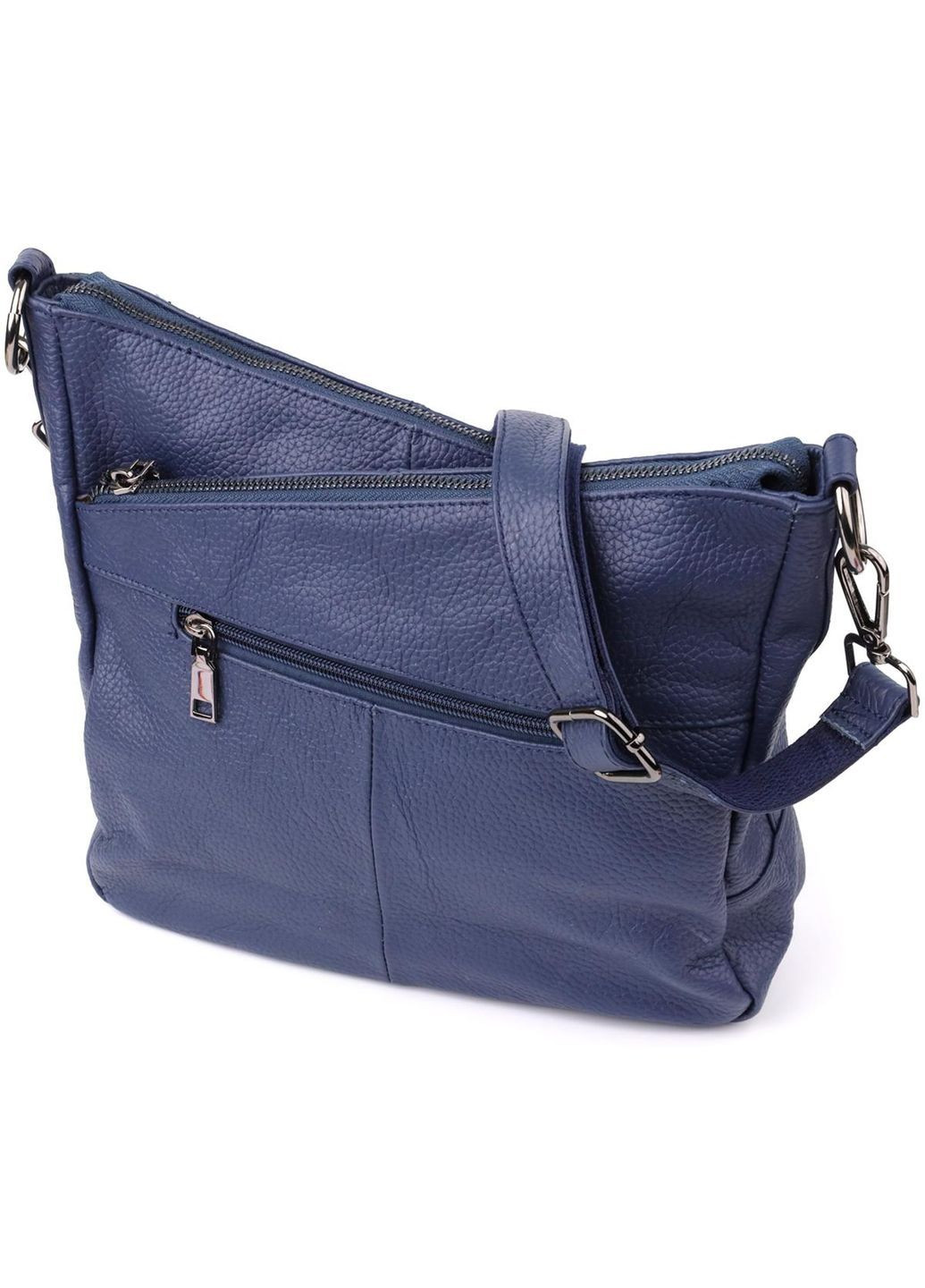 Сумка кросс-боди на плечо из натуральной кожи женская средняя Синий 40343 Vintage (361970382)
