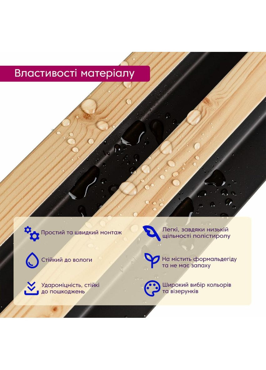 Рейка декоративна PS 2900х120х20мм Сосна з графітом SW-00002146 Sticker Wall (353967888)