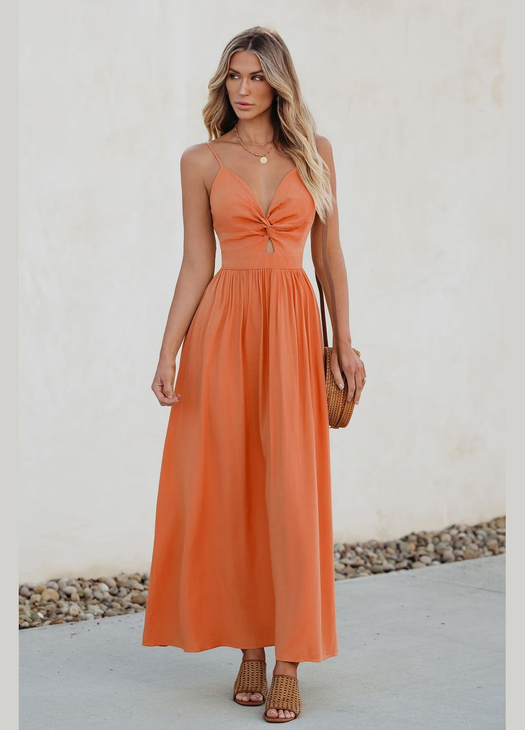 Оранжевое повседневный платье CUPSHE однотонное