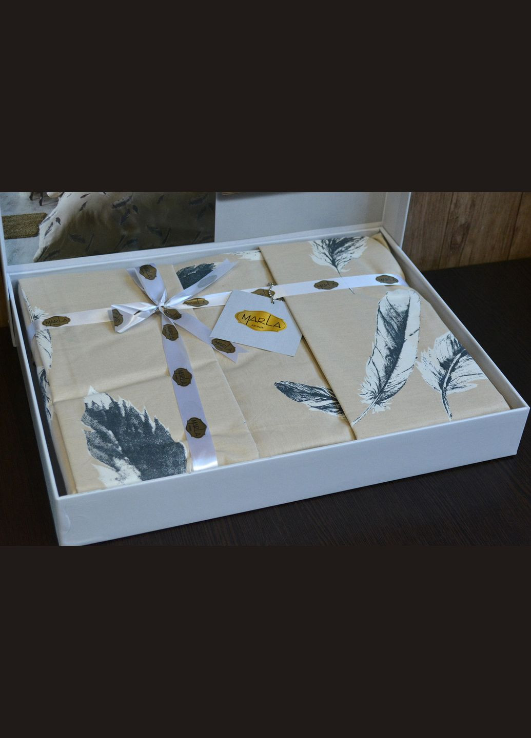 Постельное белье Marla Ranforce 200 х 220 см Feather Kayra (318387500)