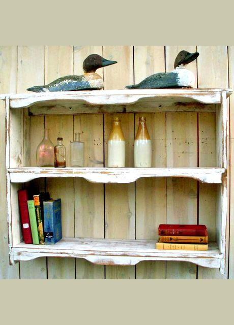 Настінна книжкова полиця з дерева Поттер шеббі (КПГ-001428) No Brand (328076661)