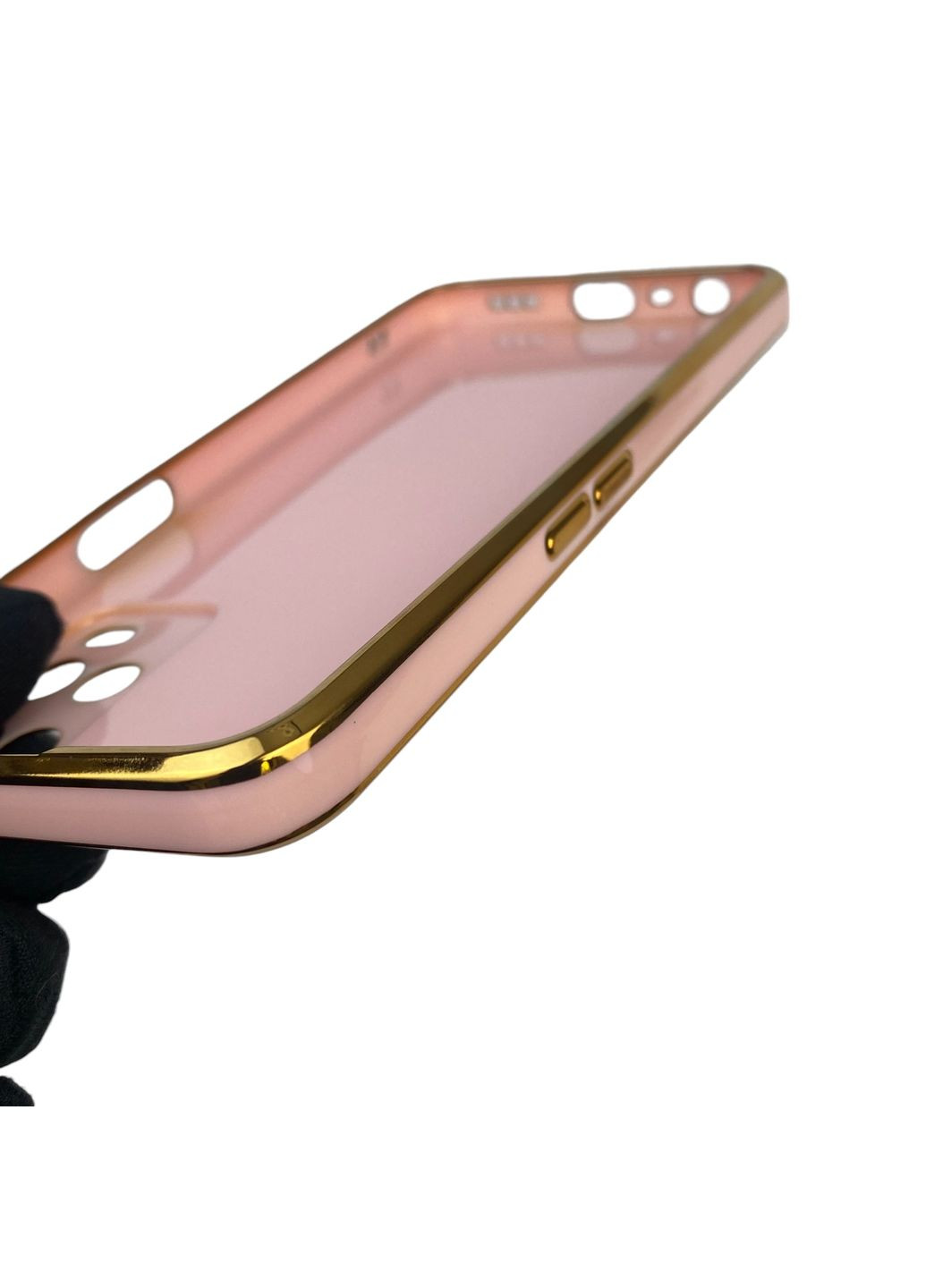 Чохол для A54 4G з кільцем-підставкою із золотою окантовкою на оппо а54 пудровий gs1 Oppo (366229092)