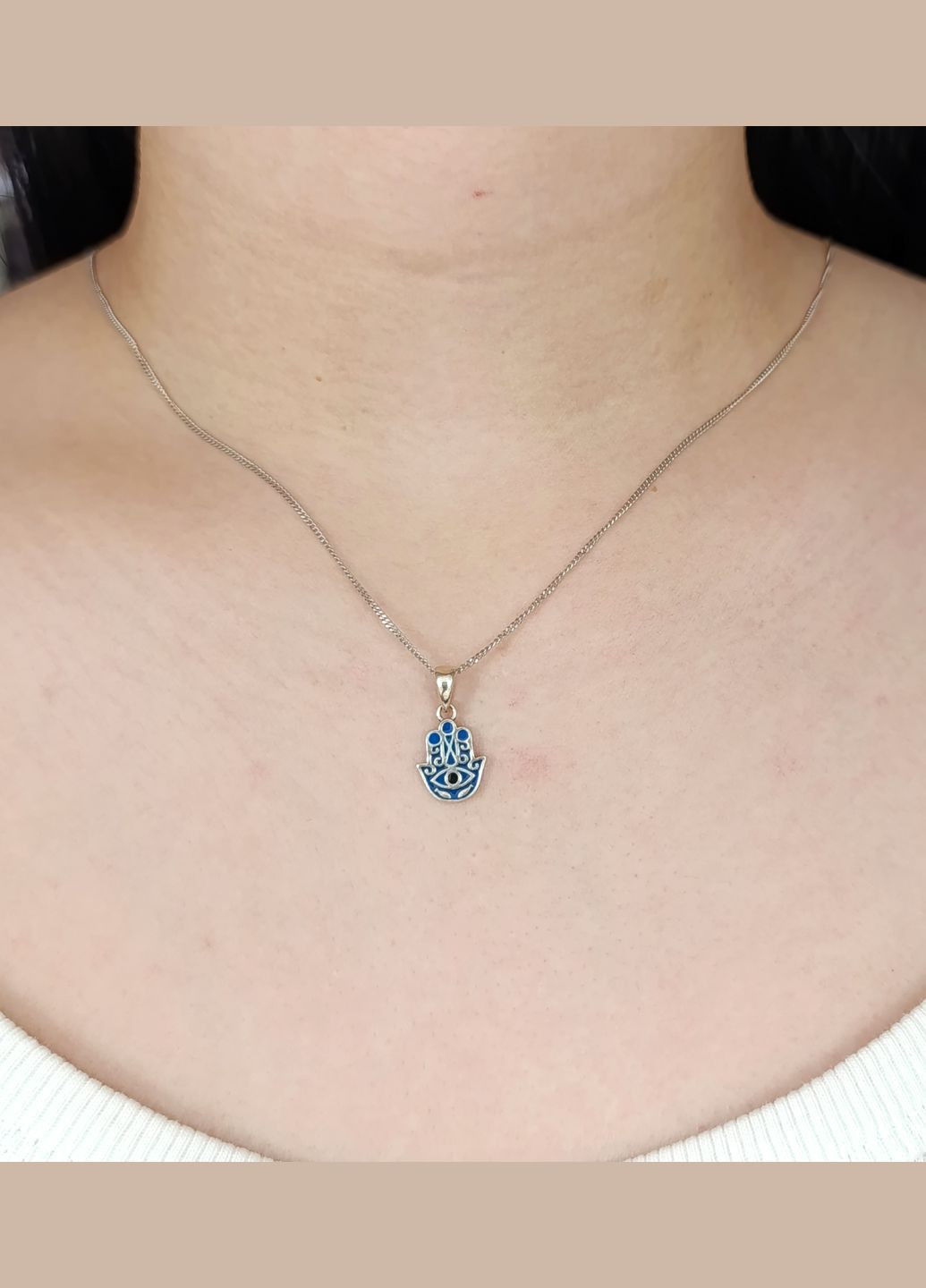 Срібна підвіска "Хамса (Рука Фатіми)" з оком HMS/м-01 No Brand Підвіска (328082586)