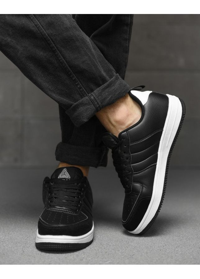 Черно-белые демисезонные мужские кроссовки force black / white No Brand