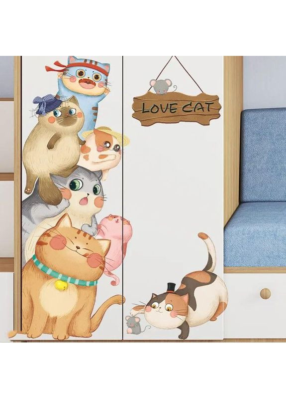 Виниловые наклейка Коты - царь горы (лист 60 х 90 см) Б442-14 No Brand (361893963)