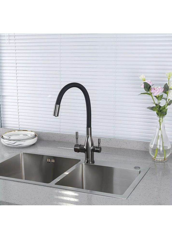 Змішувач для кухні під фільтр F4396-15 з гнучким виливом Frap (371644800)