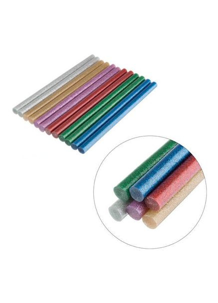 Комплект кольорових перламутрових клейових стрижнів 11.2 мм*200 мм, 12 шт (RT-1035) Intertool (309200999)