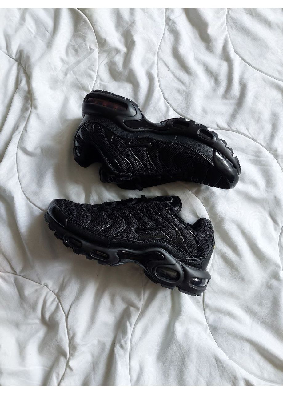 Кроссовки женские Nike Air Max Plus Triple Black 604133-050 Найк Аир Макс ТН No Brand чёрные демисезоны (366337128)