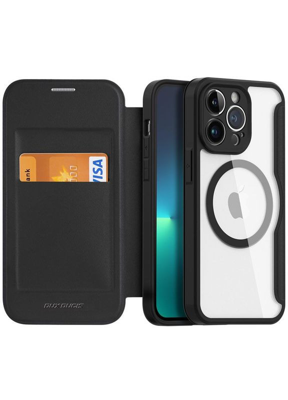 Чохол книжка Skin X Pro з MagSafe для Apple iPhone 15 Pro (6.1") Чорний Dux Ducis (372164085)