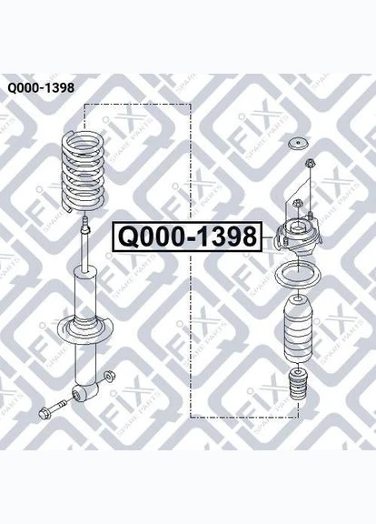 Крепление заднего амортизатора Q000-1398 20370-AL000 Q-FIX (345738118)
