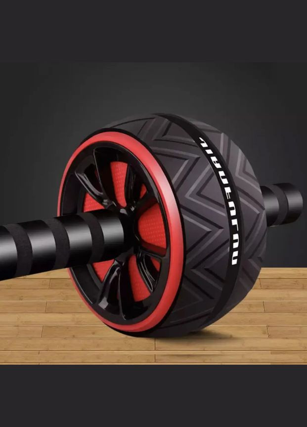 Ролик для преса (колесо гімнастичне) чорно-червоний No Brand (334012265)