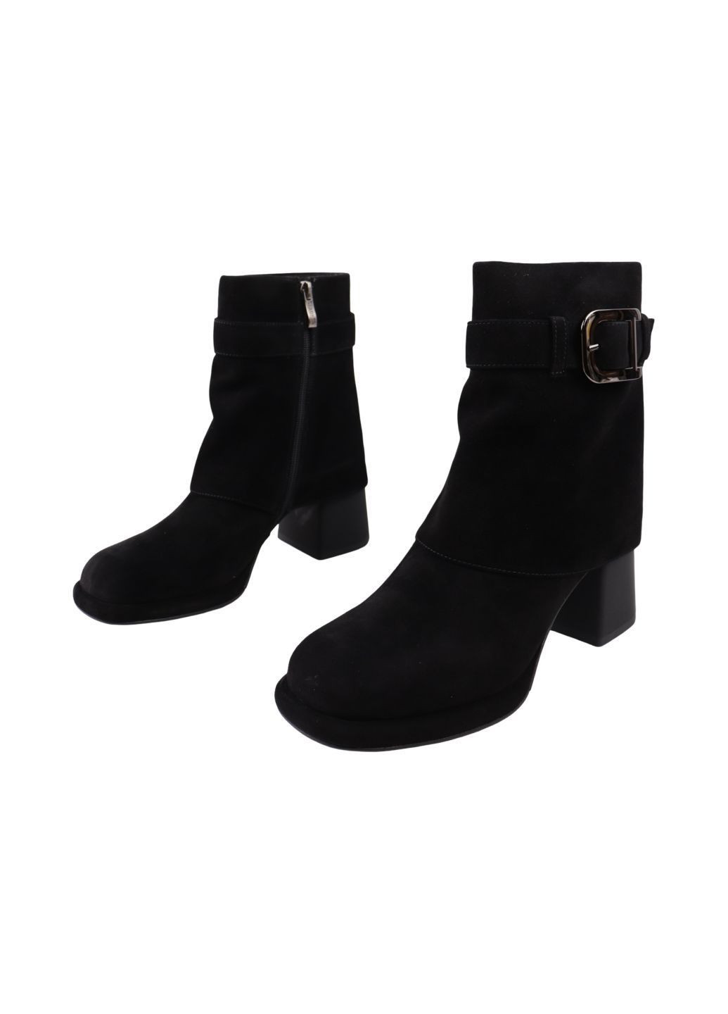 Черные ботильоны женские черные натуральная замша Geronea 1064-25DH