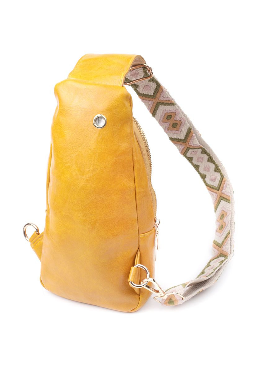 Яркая женская слинг сумка через плечо из экокожи желтый 22753 Vintage (362417864)