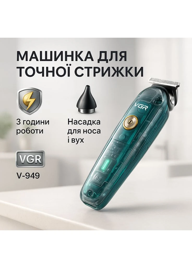 Відмінна машинка для стрижки волосся, Машинка-тример 3 в 1 для стрижки волосся, Тример бездротовий RI-67 No Brand (402238546)
