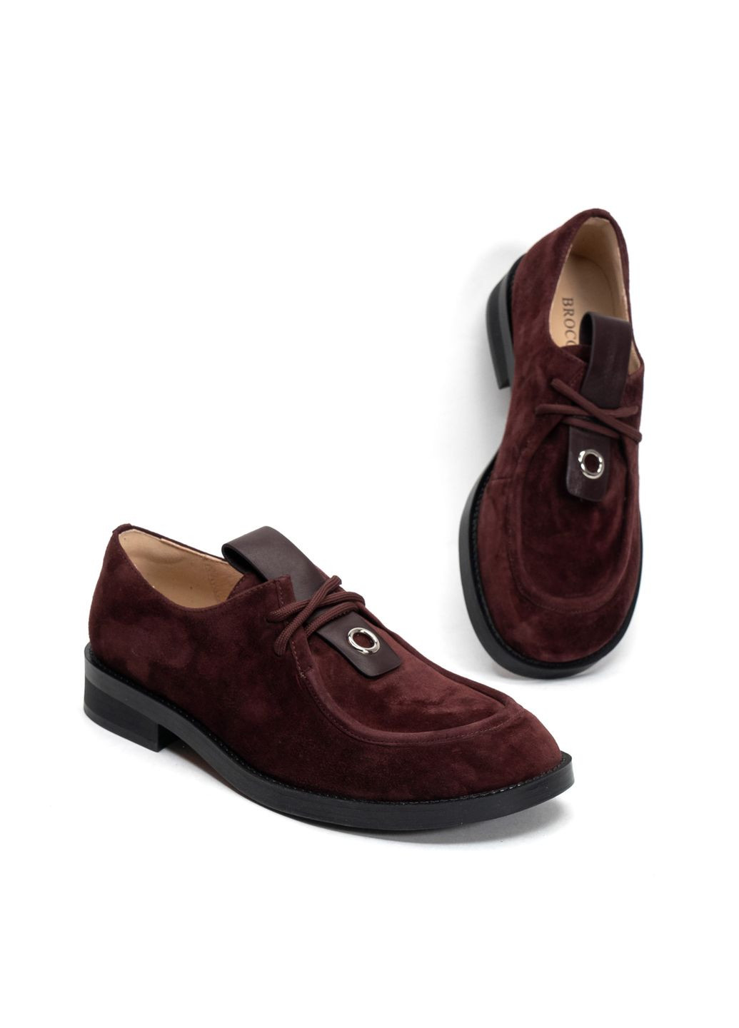 Brocoli Туфлі 01585 Бордові бордовий з натуральна замша, — (352189691)