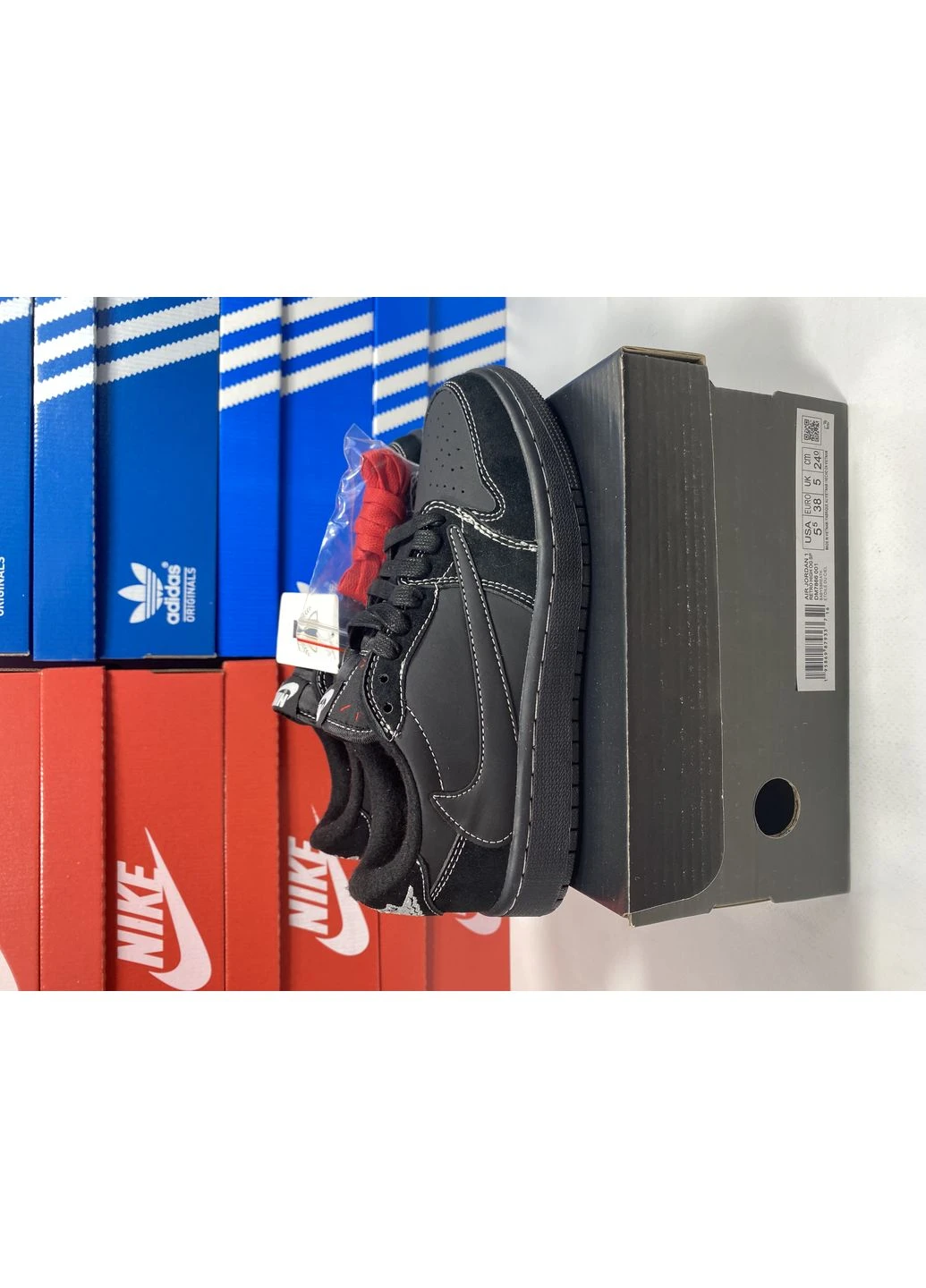 Черные летние кроссовки nike air jordan 1 low og travis scott black найк аир джордан No Brand