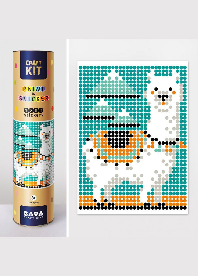 Картина по номерам стикерами в тубусе "Лама", 33х48см, 1200 стикеров. 1814 No Brand (313287432)