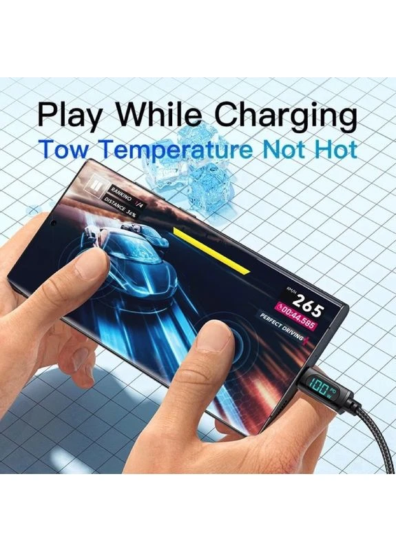 Кабель LED Digital Display USB Charging Cable Type C to Type C 100W 2m black (EXCTT1-XYA01-P) (EXCTT1-XYA01-P) Essager Enjoy (372678275)