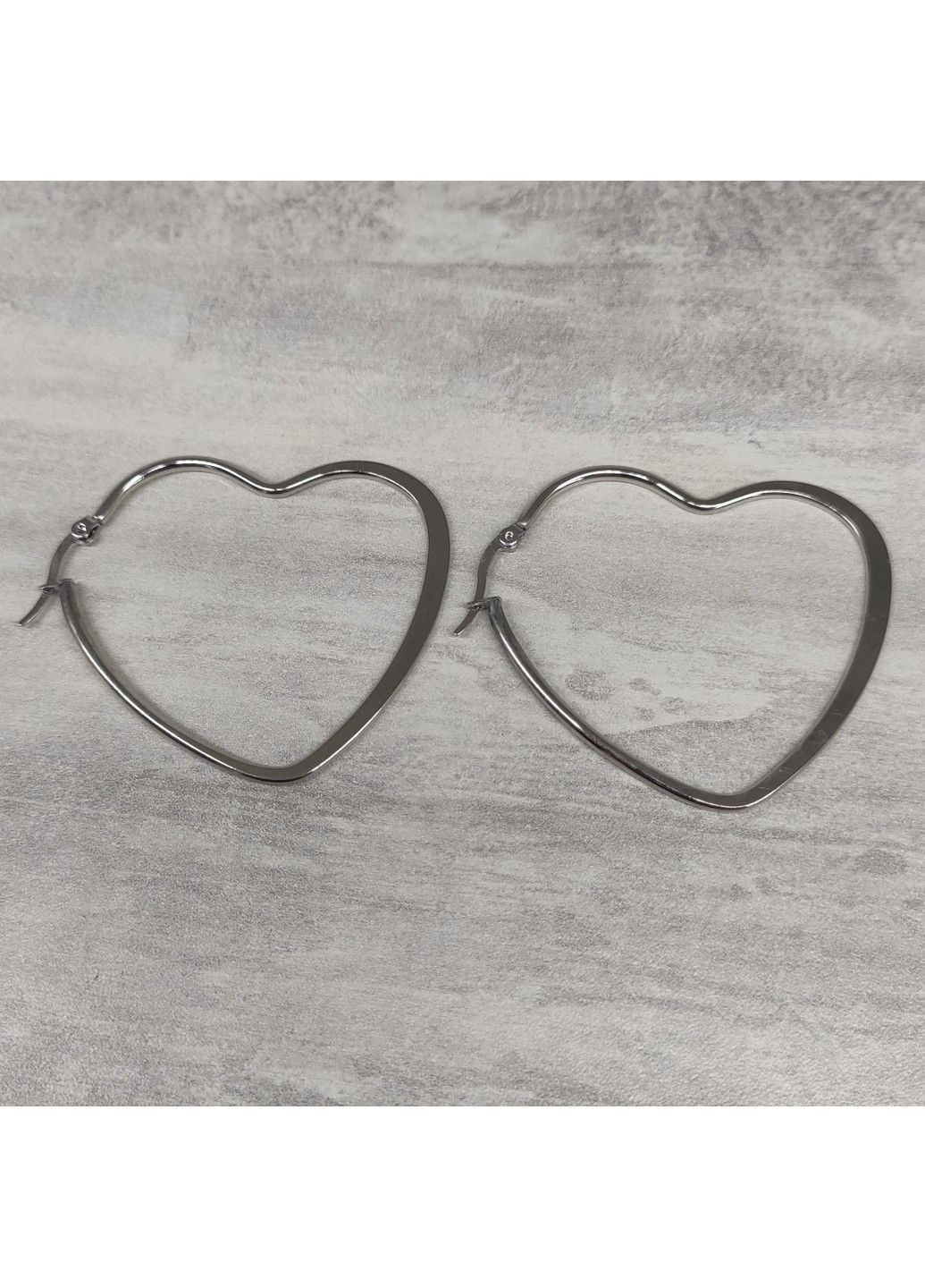Сережки серце з нержавіючої медичної сталі 45х51мм ES-015.45 No Brand (299330611)