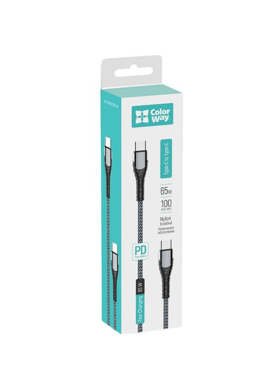 Комплект кабелів USB-C-USB-C 65W 1м + 2м Grey (CW-CBPDCC040-GR/CBPDCC039) Colorway (316696517)