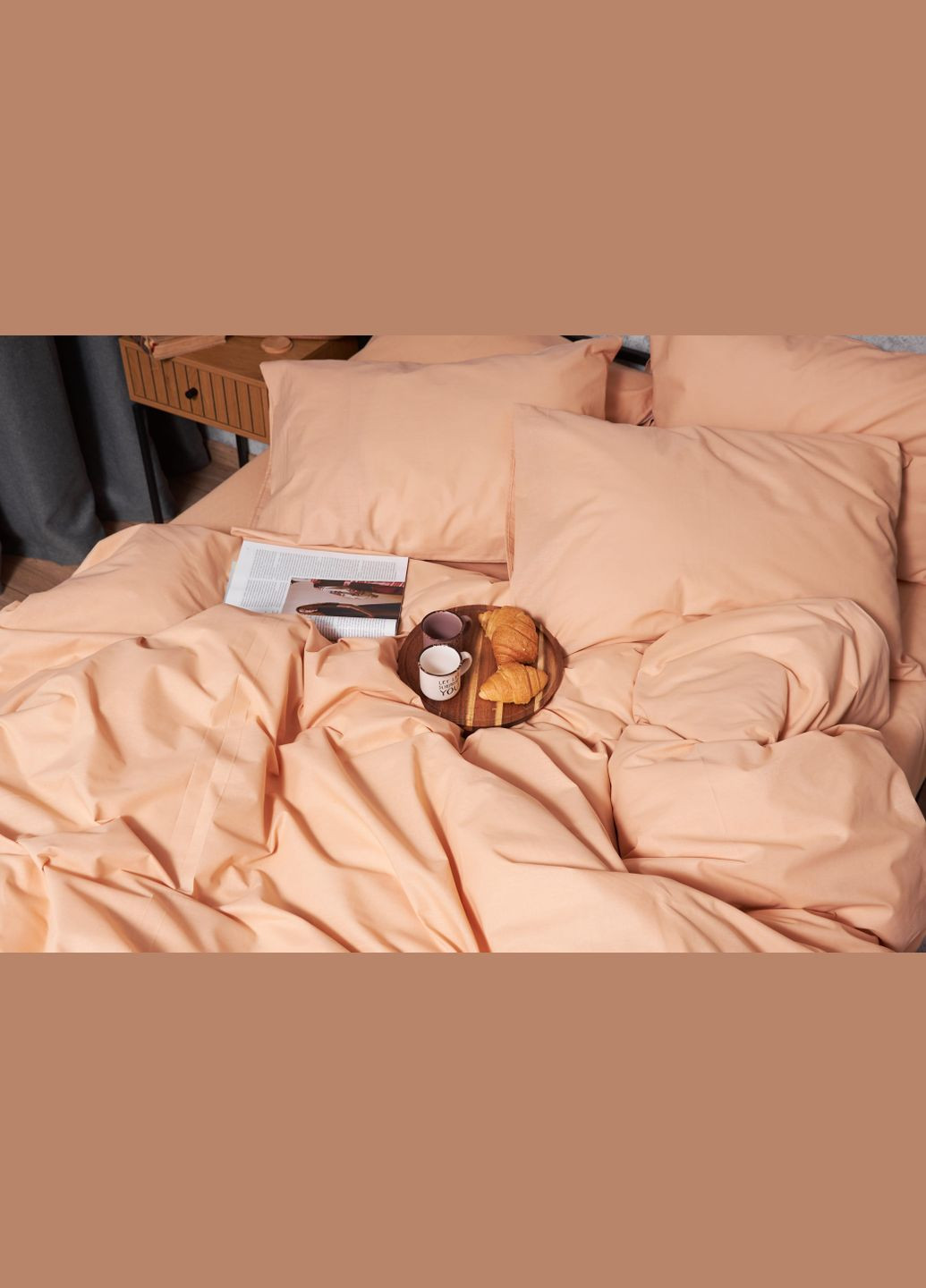 Комплект постільної білизни Бязь Gold Люкс King Size 220x240 наволочки 2х40х60 (MS-820003255) Moon&Star Cream (288044266)