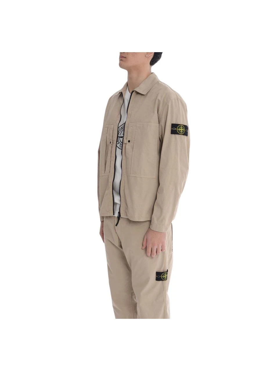 Бежевая демисезонная овершот l1s151200005 s0298 v009a (размер: ) Stone Island