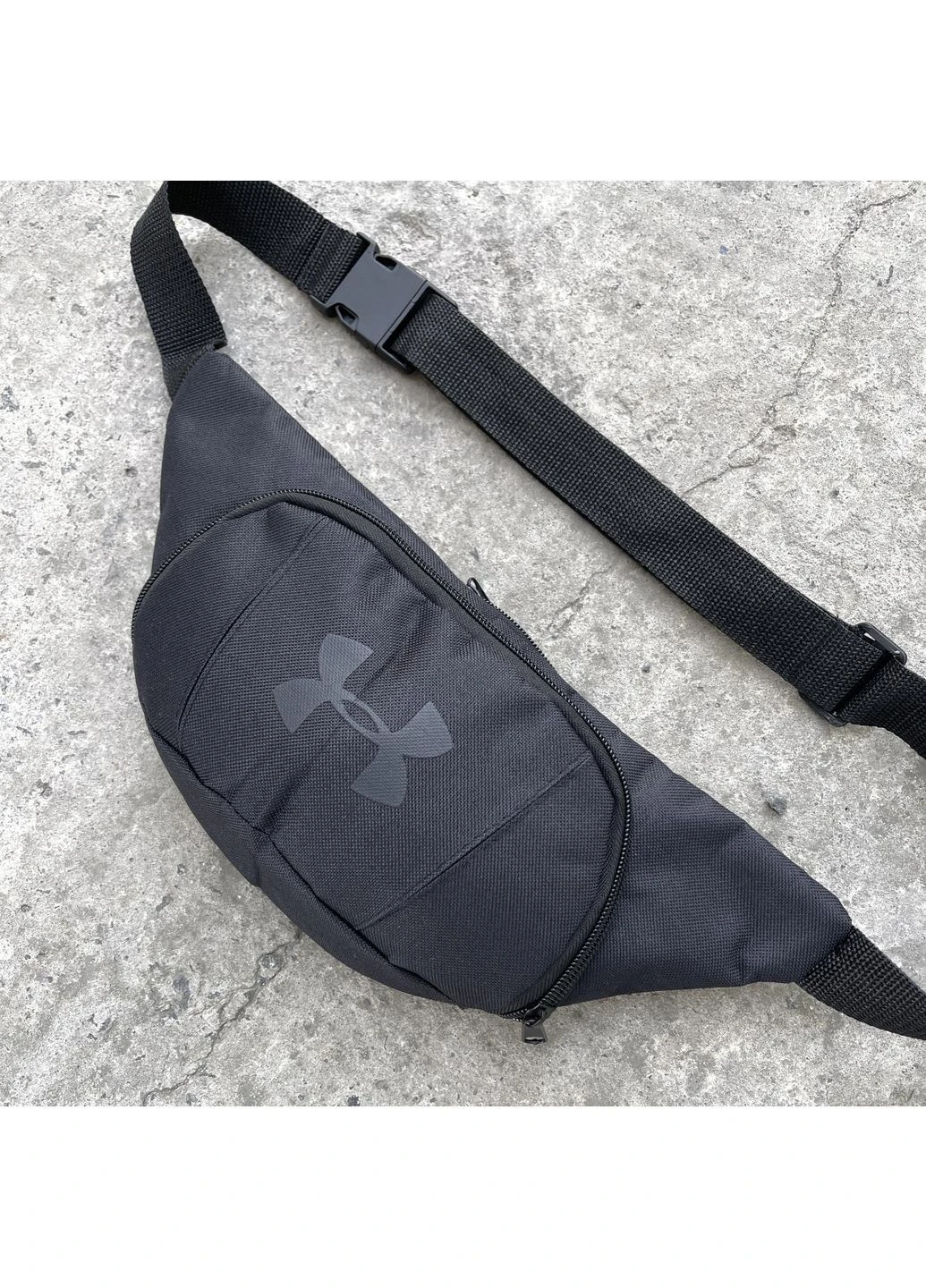 Сумка на пояс бананка Under Armour чорна через плече нагрудна чоловіча жіноча спортивна міська тканинна повсякденна стиль No Brand (401462067)
