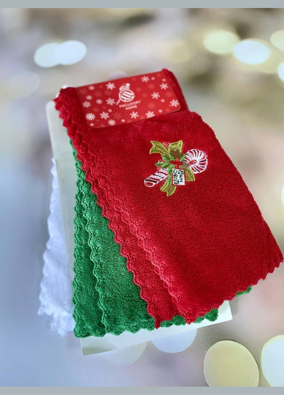 Набір серветок з мікрофібри 6 шт Ганчірки для прибирання Новорічний Malloory Home (306554357)