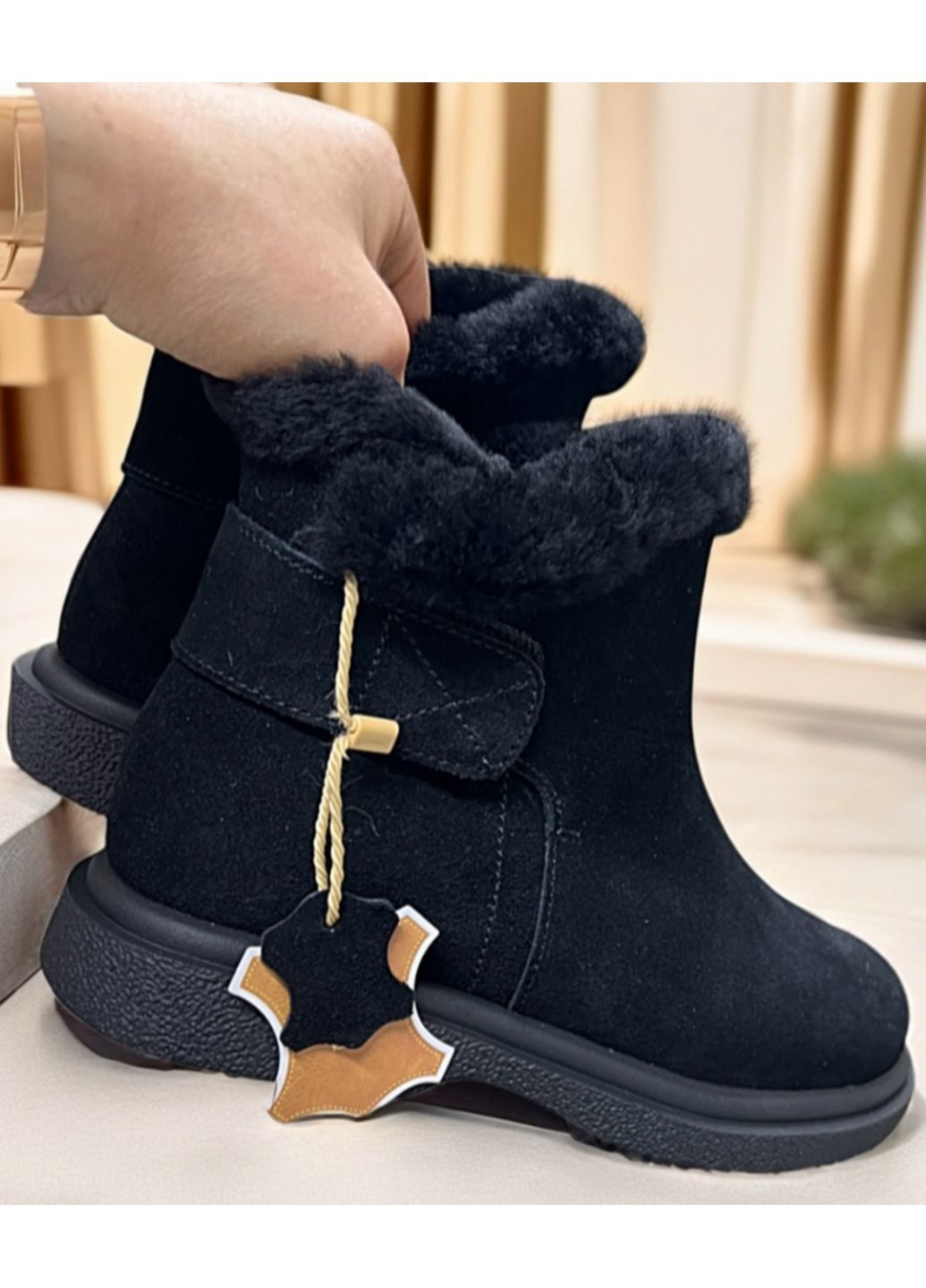 Зимние женские зимние ботинки из натуральной замши. No Brand из натуральной замши