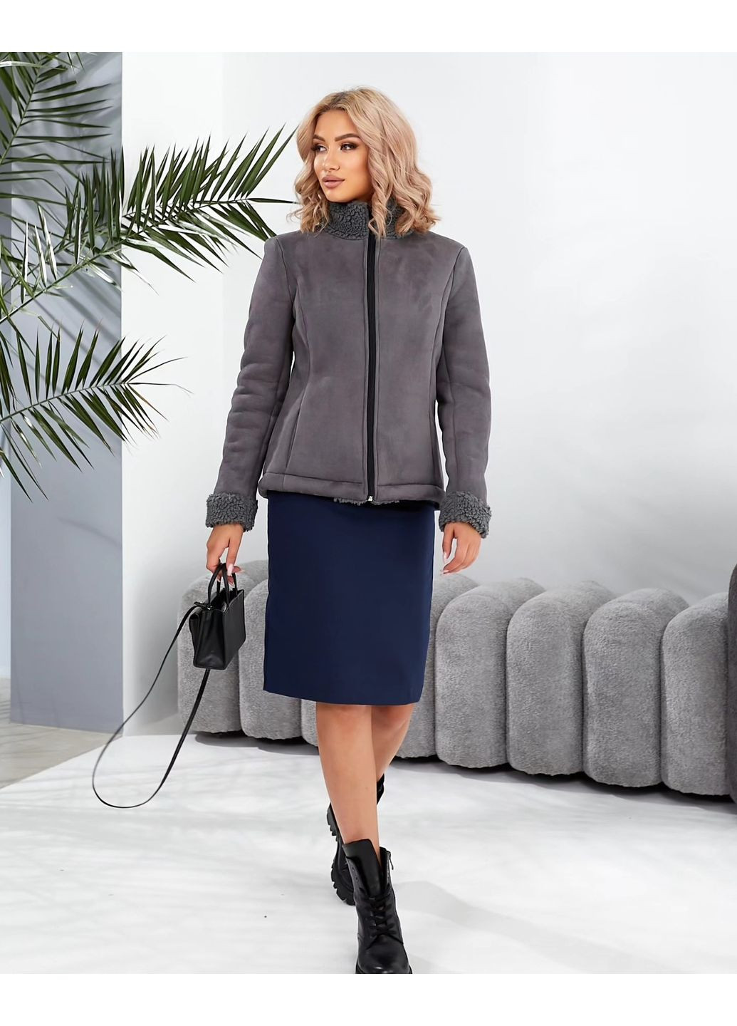 Женская теплая дубленка из искусственного меха (ll06480091) LadyLike (365729501)