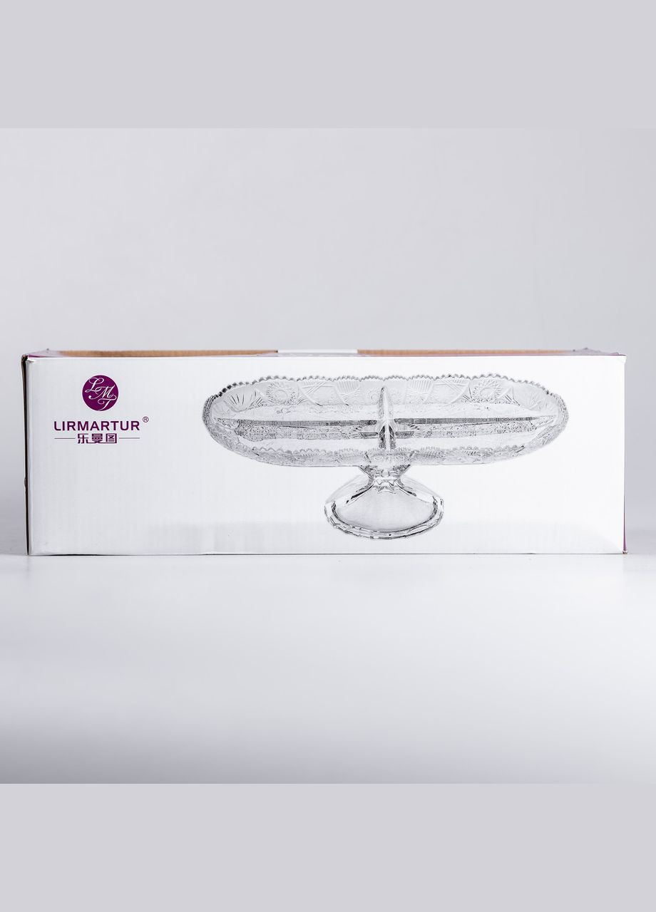 Фруктовая стеклянная на ножке 33.5х15х10.5 см овальная ваза для фруктов Yiwu (322654141)