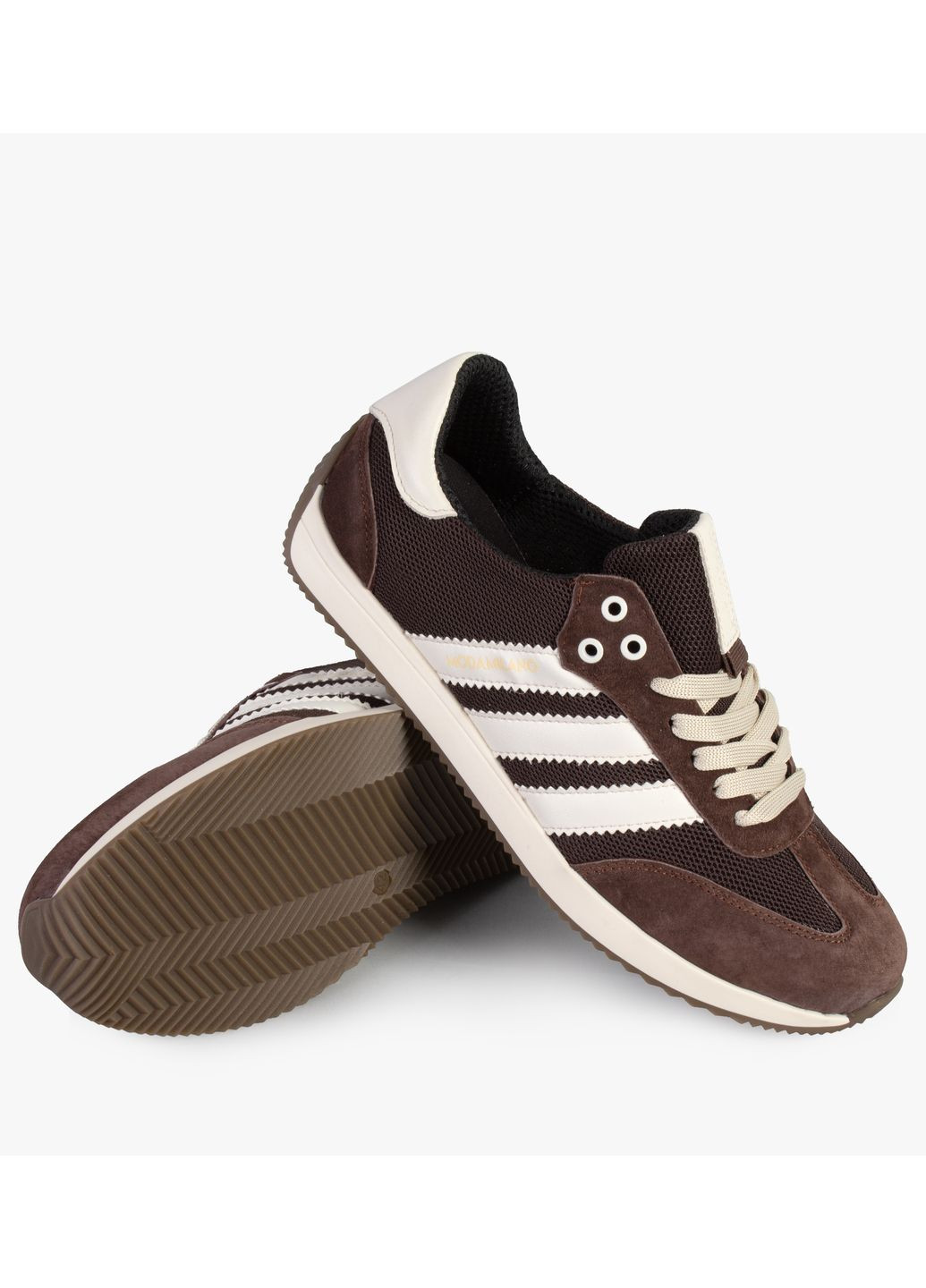 Коричневые демисезонные кроссовки мужские бренда 9200597_(3) ModaMilano