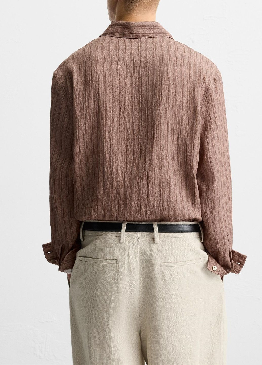 Темно-розовая рубашка в полоску Zara