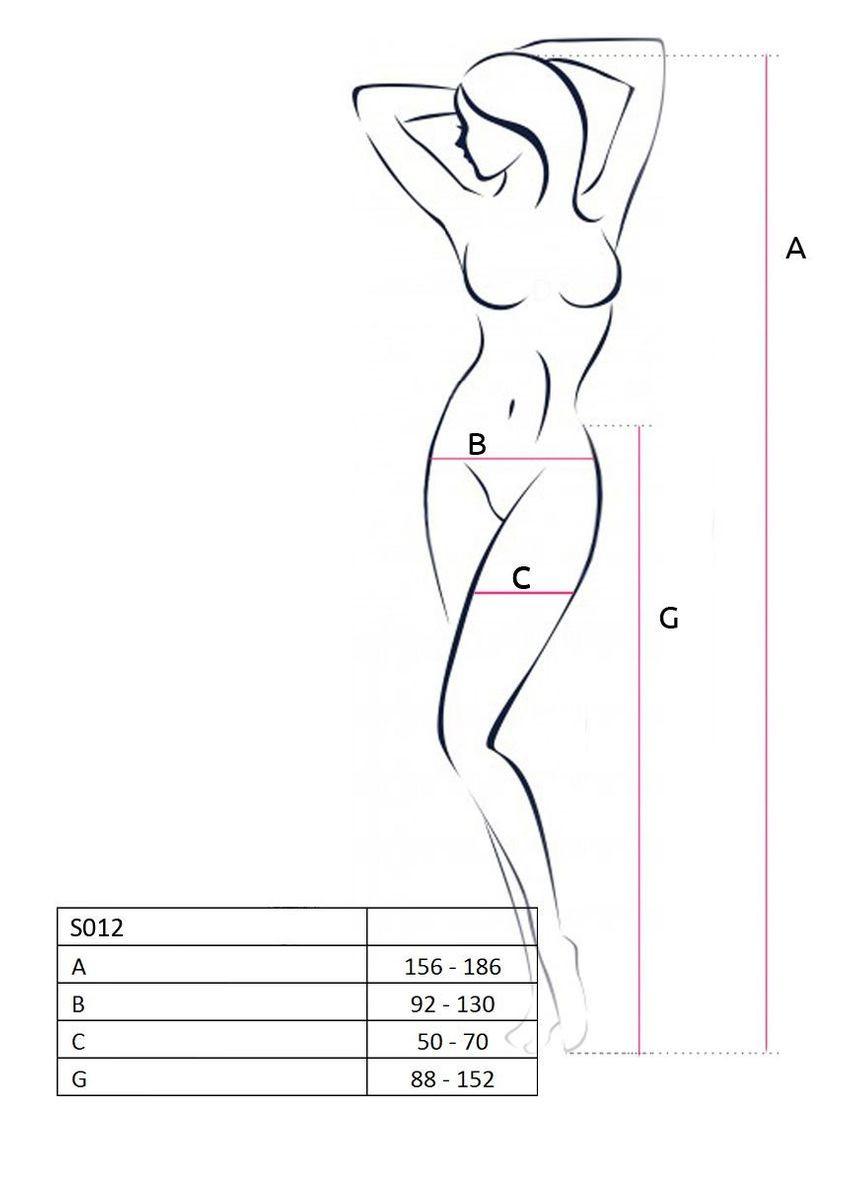 Эротические колготки-бодистокинг S012 red, имитация чулок, пояса и ажурных трусиков Passion (297573244)