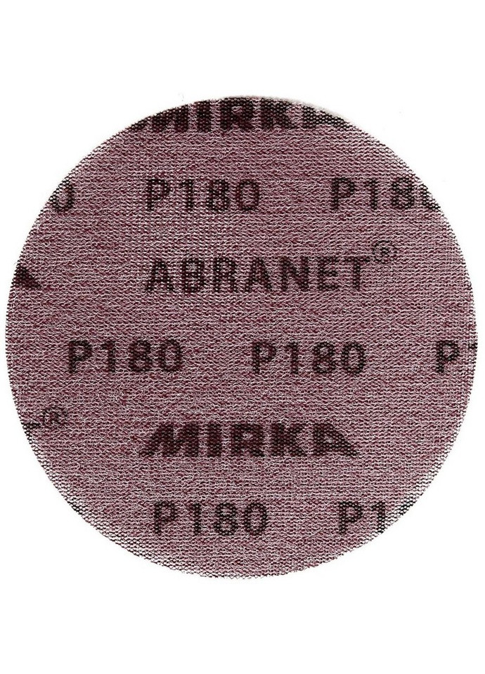 Шліфлист паперовий Abranet (150 мм, P180) шліфпапір шліфувальний диск на сітчастій основі (22216) Mirka (286422664)