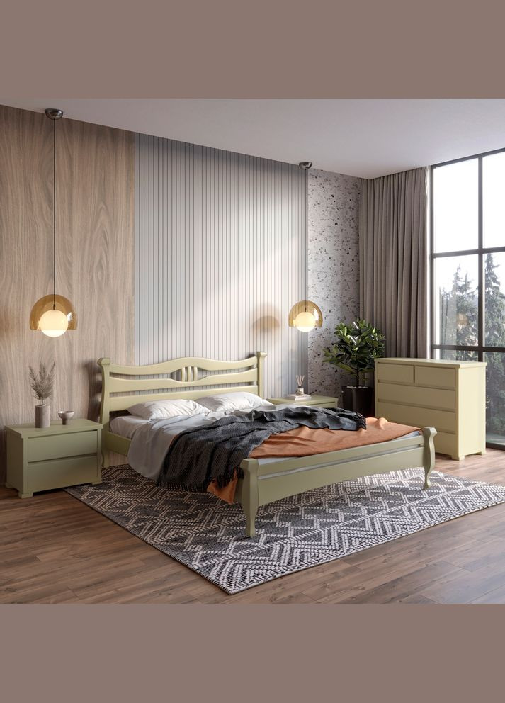 Односпальная деревянная кровать Даллас (RAL1020) 80х200 см (MBG-5994) Mebigrand (366084372)