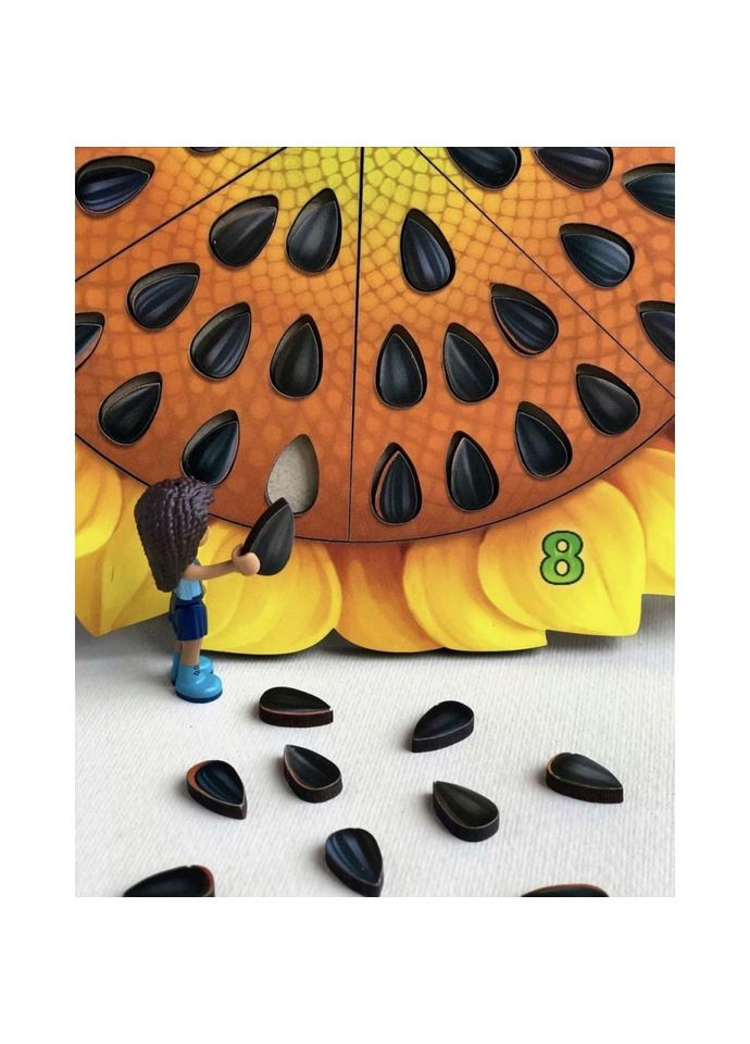 Деревянный пазл-вкладыш "Подсолнечник" (ПСФ050) PSF050 сортер-счет Ubumblebees (372494743)