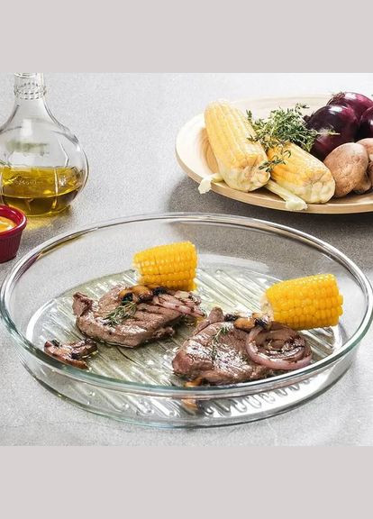 Круглая стеклянная форма гриль для запекания 32 см GRILL Borcam (303210924)
