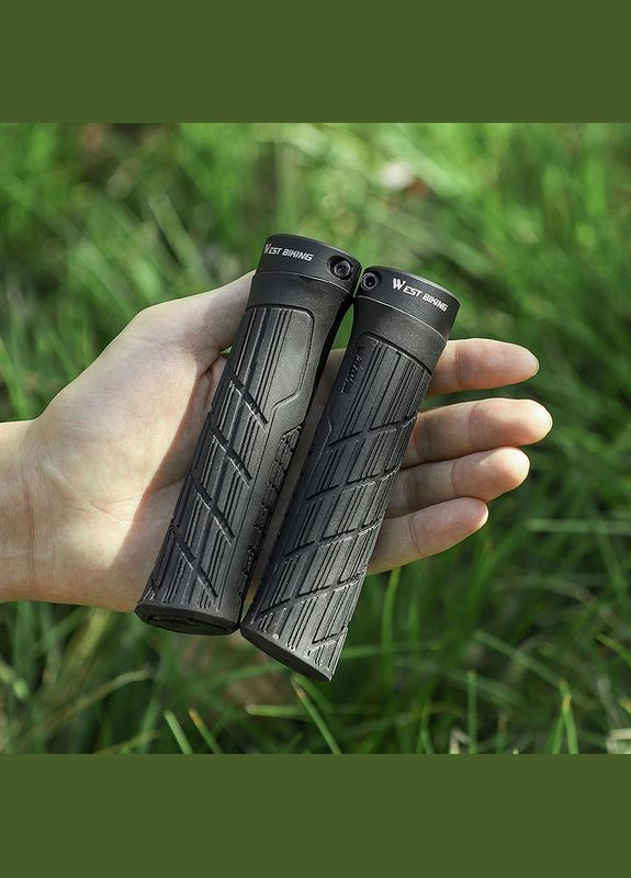 Грипси велосипедні YP0804063 Black з двома замками ручки на кермо 13 шт. West Biking (336206517)