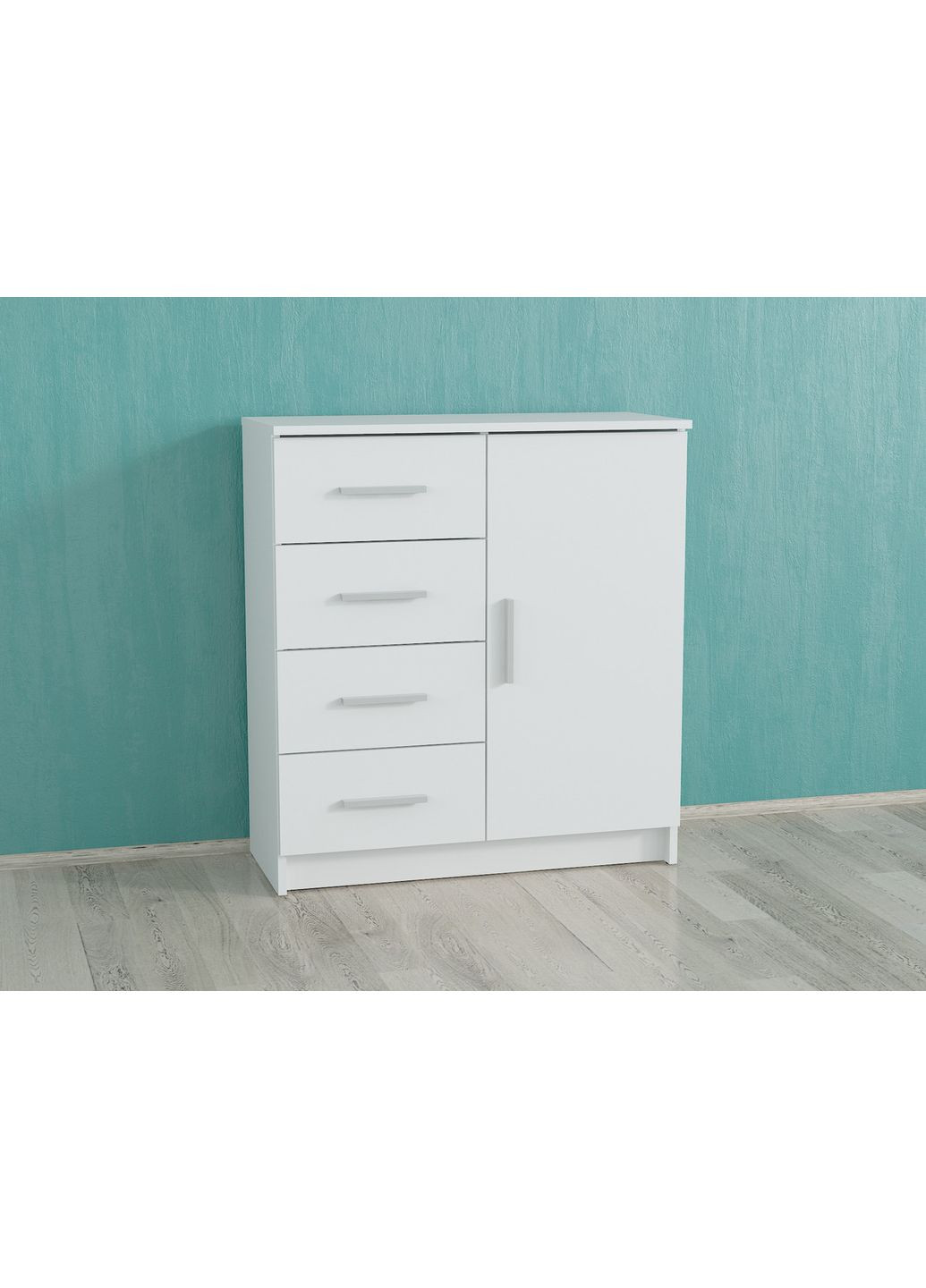 Комод з 4 ящиками і дверима, тумба широка I-093 Венге темний No Brand (371909393)