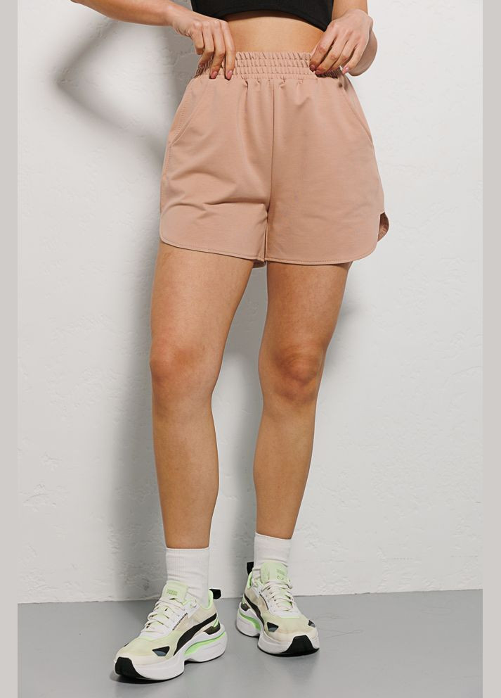 Жіночі спортивні шорти хакі з напівкруглим низом Arjen (289787528)