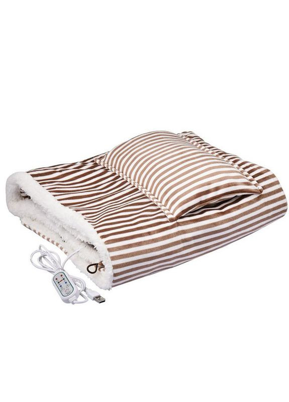 Плед шаль-одеяло с подогревом 105*65 см Brown usb от повербанка 11 шт. Lesko (336199320)