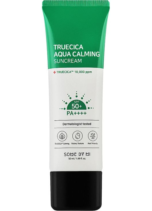Успокаивающий солнцезащитный крем для лица Truecica Aqua Calming Suncream 50PA++++ 50ml (1097694-86634) Some By Mi (368639032)